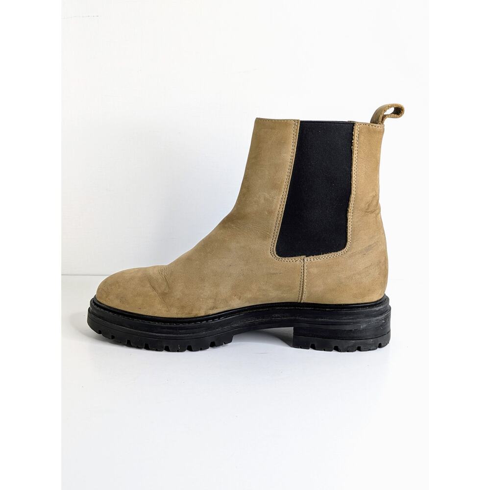 Jenni Kayne Brooklyn Lug Chelsea Boot 39 Walnut Tan Suede Leather Pull On 8.5 - Picture 7 of 14